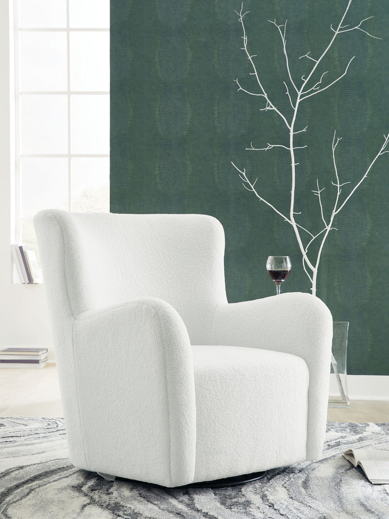 Rowenburg - Swivel Glider Accent Chair - R&R Furniture Gallery (Fountain Valley, CA)