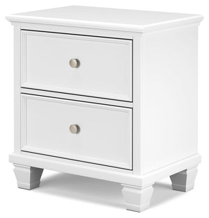 Fortman - Two Drawer Night Stand - White - R&R Furniture Gallery (Fountain Valley, CA)