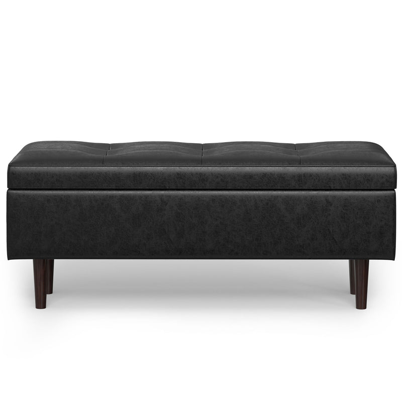 Shay - Large Square Coffee Table Storage Ottoman Mid-Century Style - R&R Furniture Gallery (Fountain Valley, CA)