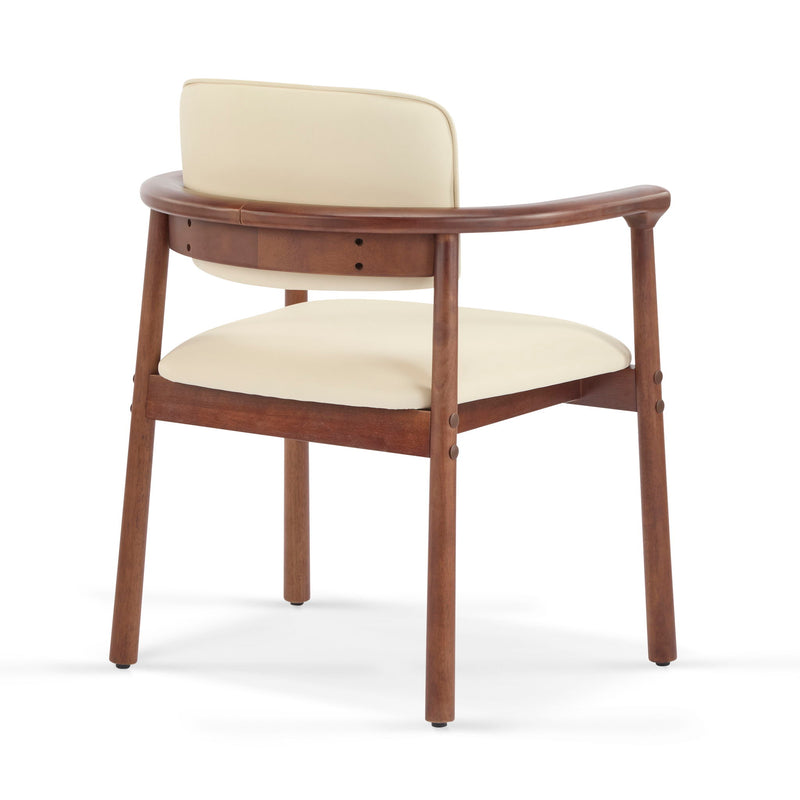 Dining Room Chairs, Ideal For Home & Kitchen (Set of 2) - Beige / Dark Walnut - R&R Furniture Gallery (Fountain Valley, CA)