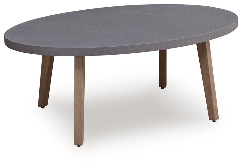 Harmony Headlands - Oval Cocktail Table - Natural / Gray - R&R Furniture Gallery (Fountain Valley, CA)