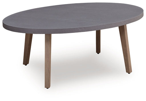 Harmony Headlands - Oval Cocktail Table - Natural / Gray - R&R Furniture Gallery (Fountain Valley, CA)