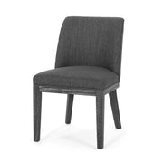 Set of two Noble House modern dining chairs with durable fabric upholstery and sturdy wooden frames.