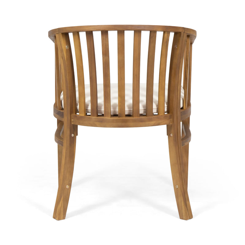 Outdoor Wooden Dining Chairs With Cushions (Set of 2) - R&R Furniture Gallery (Fountain Valley, CA)