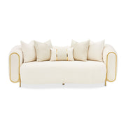Sassani - Loveseat - Crepe / Gold - R&R Furniture Gallery (Fountain Valley, CA)