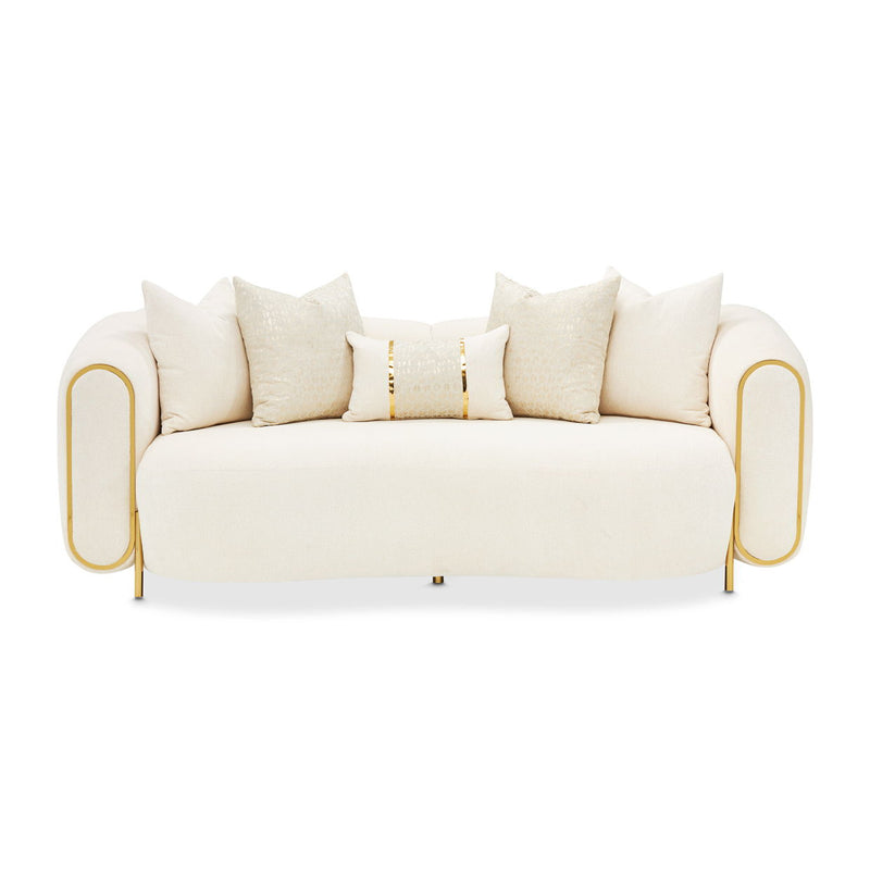 Sassani - Loveseat - Crepe / Gold - R&R Furniture Gallery (Fountain Valley, CA)