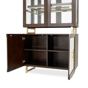 Belmont Place - Display Cabinet - White / Dark Brown - R&R Furniture Gallery (Fountain Valley, CA)