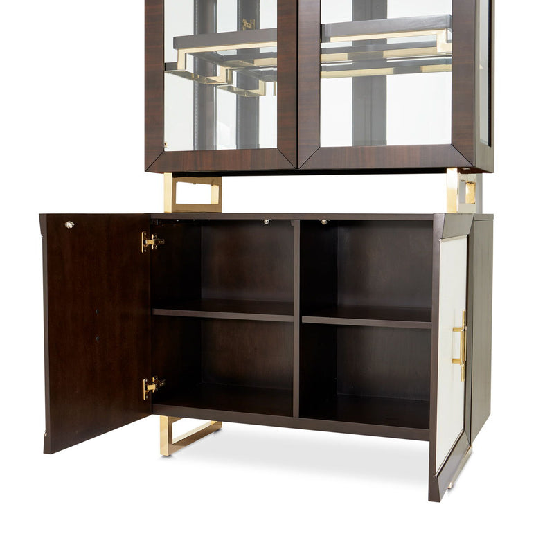 Belmont Place - Display Cabinet - White / Dark Brown - R&R Furniture Gallery (Fountain Valley, CA)