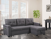 Nathan - Reversible Sleeper Sectional Sofa With Storage Chaise, USB Charging Ports And Pocket - R&R Furniture Gallery (Fountain Valley, CA)