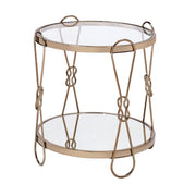 Zekera - End Table - Mirrored & Champagne - R&R Furniture Gallery (Fountain Valley, CA)