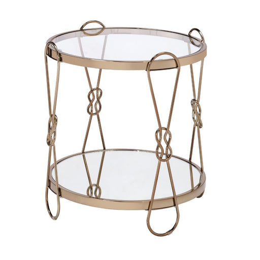 Zekera - End Table - Mirrored & Champagne - R&R Furniture Gallery (Fountain Valley, CA)