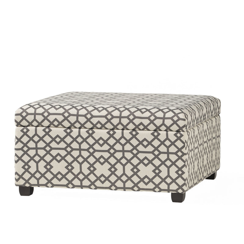 Richmond - Storage Ottoman With Unique Pattern And Ample Storage - Gray - R&R Furniture Gallery (Fountain Valley, CA)