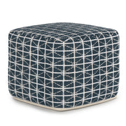 Simpli-Home Noreen upholstered square pouf, a cozy accent pouf with soft fabric and stylish design for living room decor.