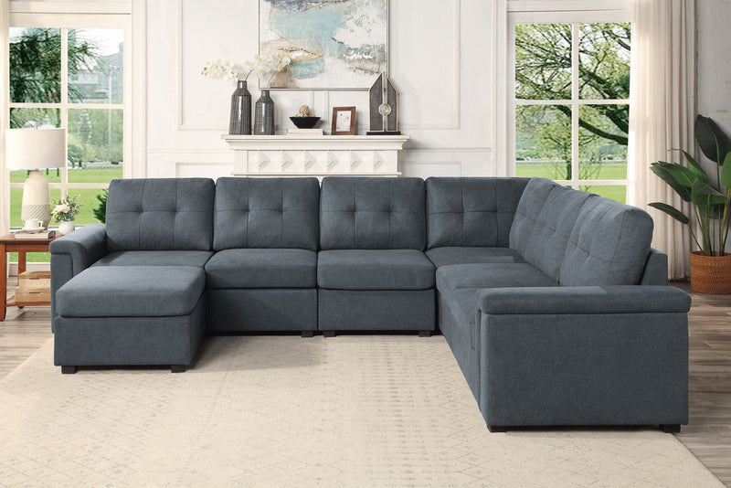 Isla - Fabric Sectional Sofa With Ottoman - R&R Furniture Gallery (Fountain Valley, CA)