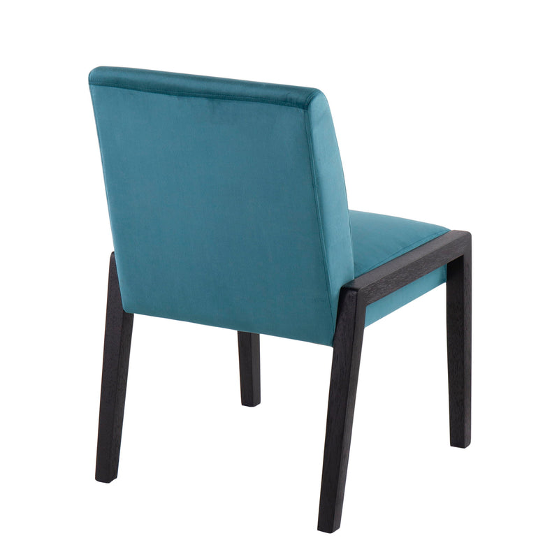 Set of two Lumi Source Carmen contemporary elegant design chairs with sleek upholstery and modern style, perfect for dining or living spaces.