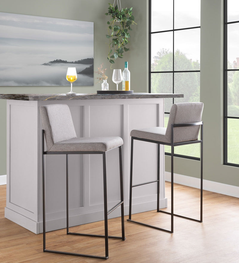 Lumi Source Fuji high back barstool with contemporary design, featuring sleek elegant lines and a sturdy frame for modern interiors.