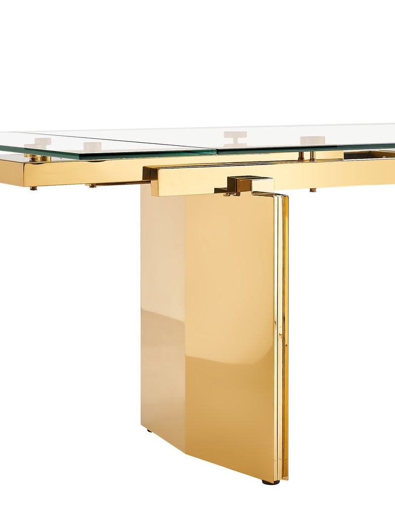 Nassim - Glam Glass Extendable Dining Table — view 4