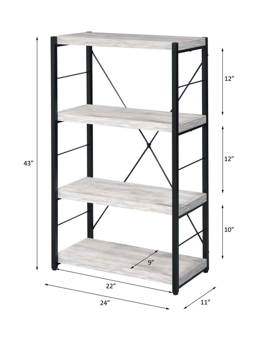 Jurgen - Bookshelf - Antique White & Black - R&R Furniture Gallery (Fountain Valley, CA)