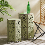 Noble House Eliana side table with a sleek wooden top and metal legs, modern accent piece for living room or bedroom decor.