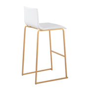 Pair of Lumi Source Mara contemporary upholstered barstools with padded seats and sleek design, set of 2.