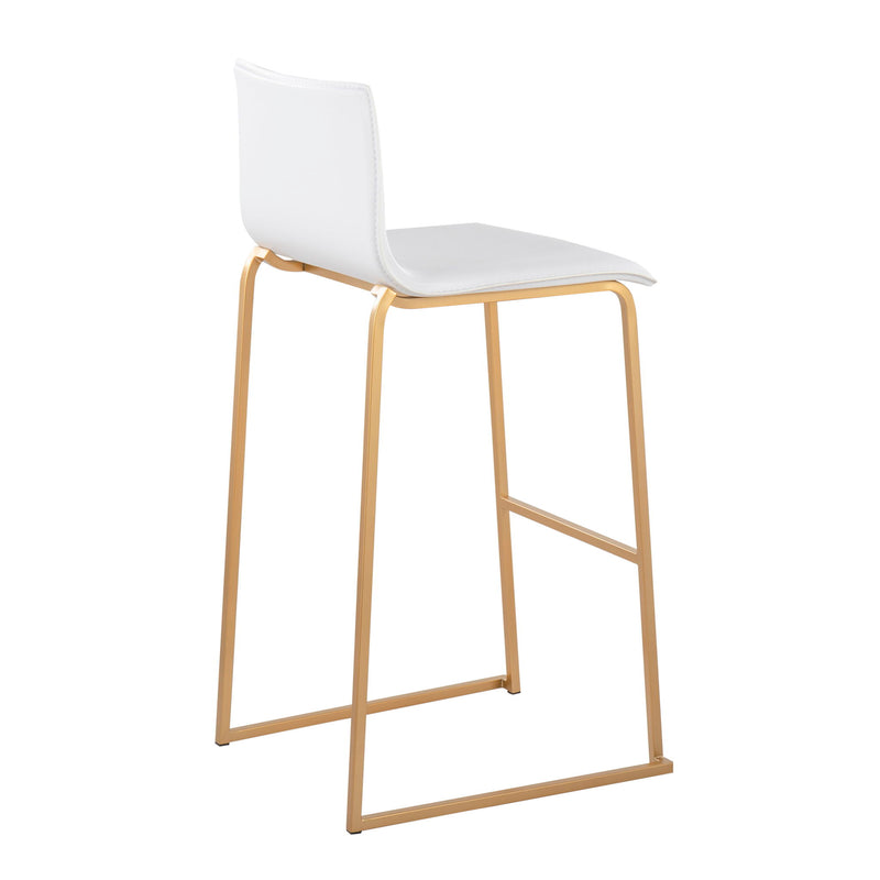 Pair of Lumi Source Mara contemporary upholstered barstools with padded seats and sleek design, set of 2.