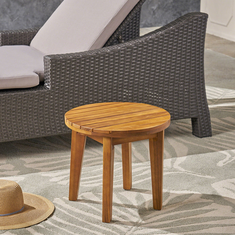 Outdoor Acacia Wood Side Table With Weather Resistance - R&R Furniture Gallery (Fountain Valley, CA)