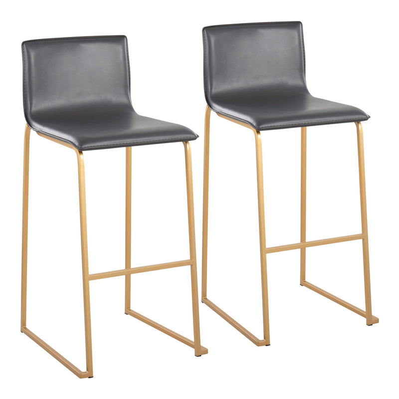 Set of two Lumi Source Mara contemporary upholstered barstools with sleek design and cushioned seats.