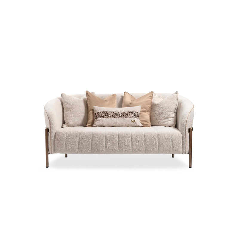 Lisbon - Loveseat - Oyster / Matte Bronze - R&R Furniture Gallery (Fountain Valley, CA)