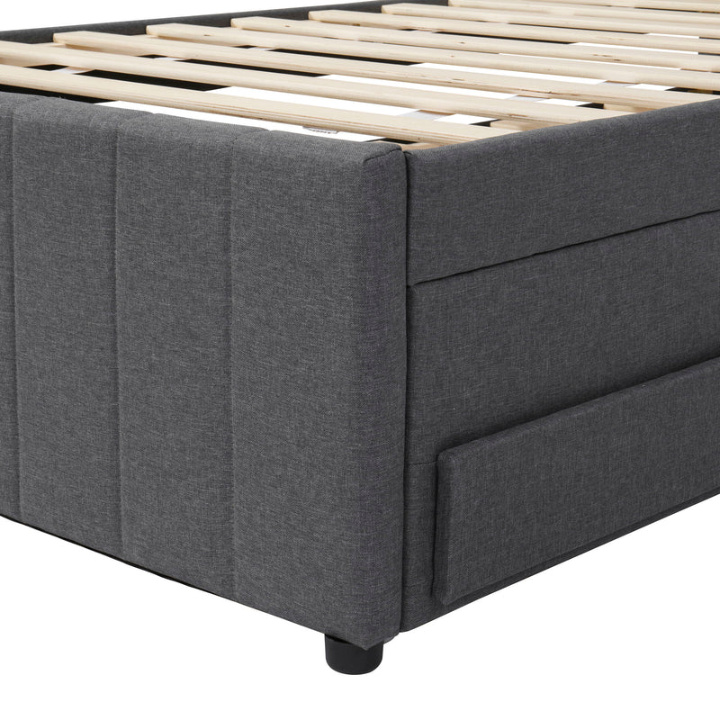 Upholstered Design Platform Bed With Trundle - R&R Furniture Gallery (Fountain Valley, CA)