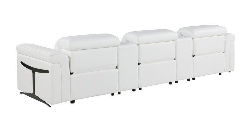 1126 - 5-Piece Modular Power Reclining Sofa In With 3 Power Recliners & Power Headrests