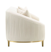 Martina - Loveseat With 2 Pillows - Ivory Velvet - R&R Furniture Gallery (Fountain Valley, CA)
