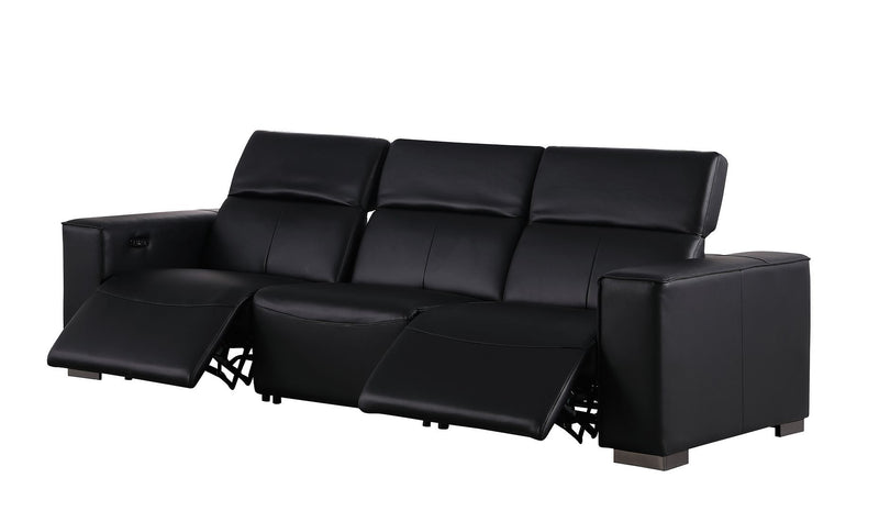 1208 - Modular Leather Set With 5 Power Recliners & Power Headrests
