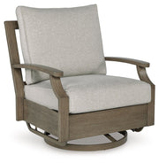 Rainier Ranch - Swivel Glider Chair With Cushion - Brown / Beige - R&R Furniture Gallery (Fountain Valley, CA)