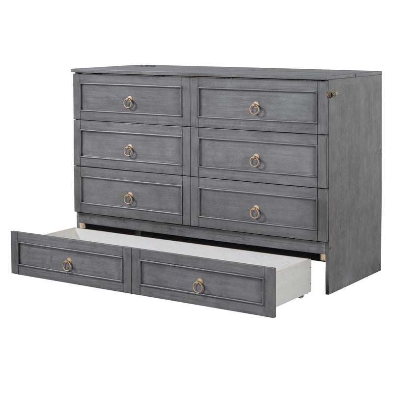 DreamHaus cabinet bed with stylish design and large storage drawers, featuring a sleek, functional Murphy bed in a modern room setting.