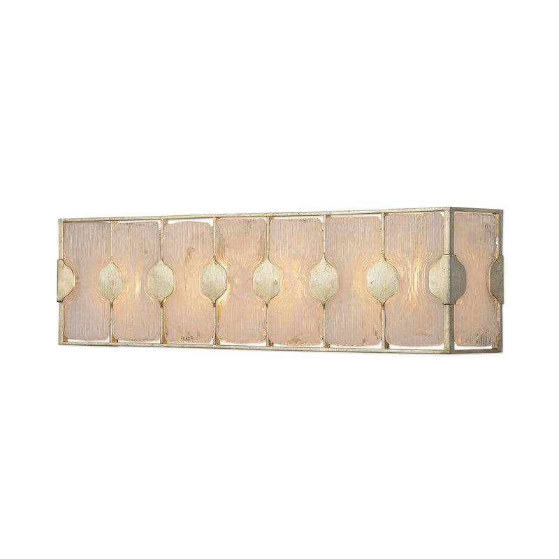Uttermost Rene 4 Light Swirl Glass Vanity Sconce in Pearl Silver with elegant glass swirl design and polished metal finish