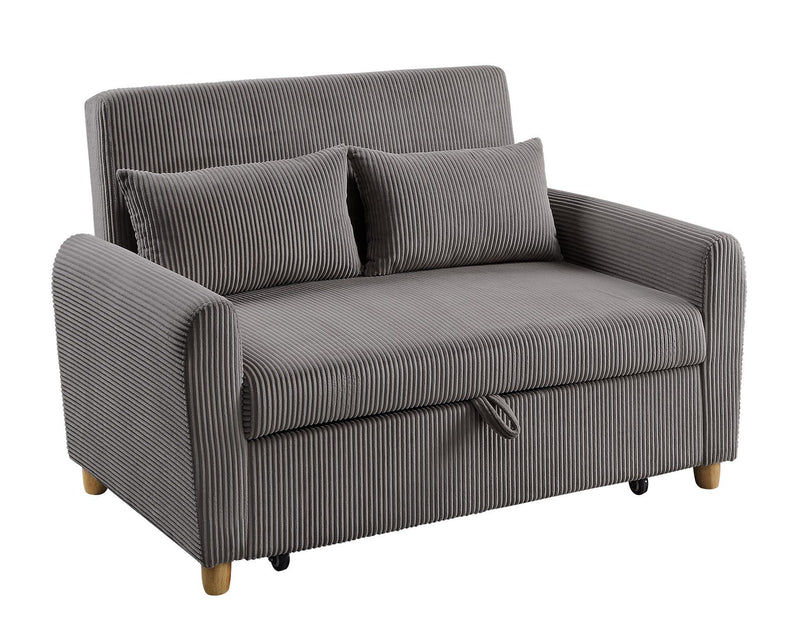 Justine - Convertible Sleeper Loveseat - Brown - R&R Furniture Gallery (Fountain Valley, CA)