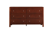 Glory Furniture Summit cherry dresser with multiple drawers and sleek wood finish, ideal for bedroom storage.