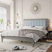 Mid Century Modern Platform Bed With Upholstered Headboard - R&R Furniture Gallery (Fountain Valley, CA)