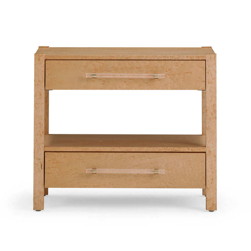 Brandyss - Birdseye Maple 2-Drawer Nightstand - Light Brown - R&R Furniture Gallery (Fountain Valley, CA)