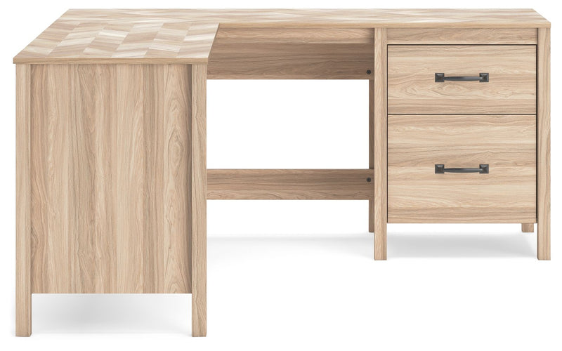 Battelle - 60" Home Office Desk With Return - Tan - R&R Furniture Gallery (Fountain Valley, CA)