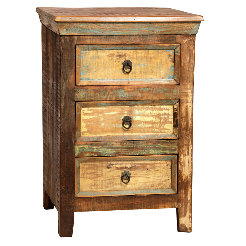 Nantucket - Nightstand With 3 Drawers - Antique Wood