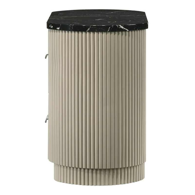 Travonte - Nightstand - Gray / Beige - R&R Furniture Gallery (Fountain Valley, CA)