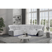 Bruni - Sectional Sofa With LED Lighting And Manual Recline - Gray - R&R Furniture Gallery (Fountain Valley, CA)