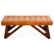 Mia - Bench With Buttons - Brown / Rustic - R&R Furniture Gallery (Fountain Valley, CA)