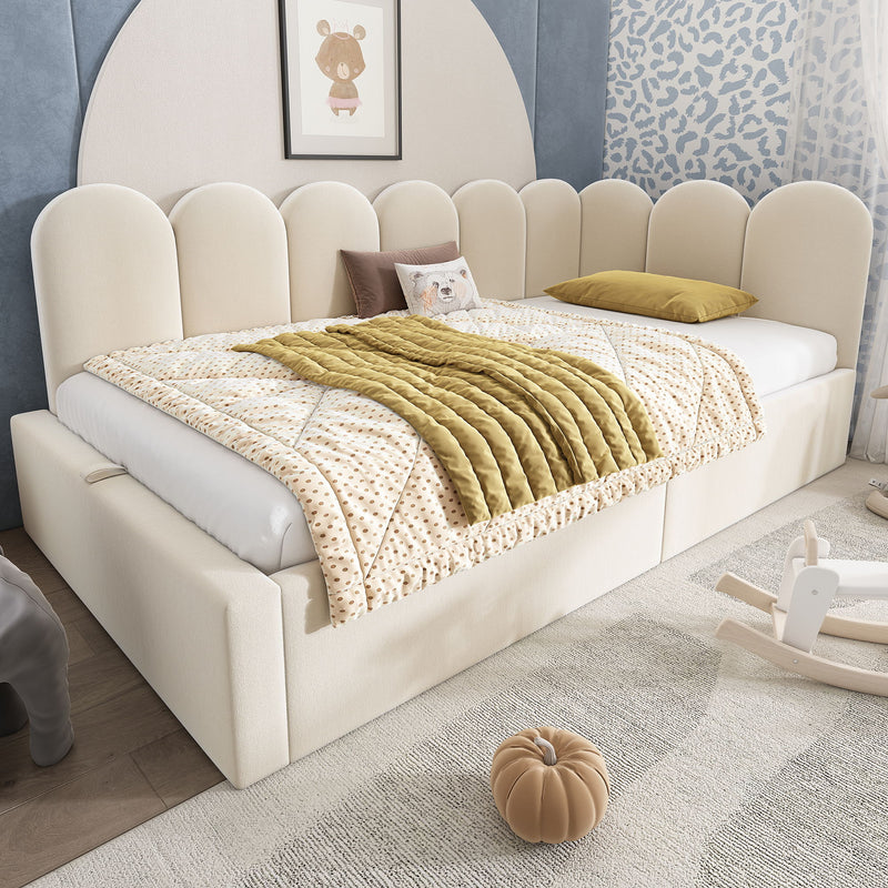 Upholstered Daybed With Metal Slatted Base - R&R Furniture Gallery (Fountain Valley, CA)