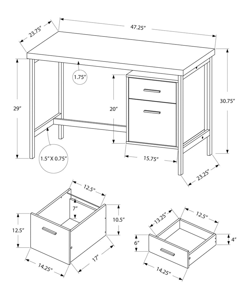 Computer Desk For Home Office, Left, Right Set - Up, Storage Drawers, Modern Design - R&R Furniture Gallery (Fountain Valley, CA)