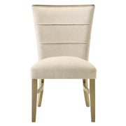 Set of two ACME Olinda linen side chairs with sleek design and cushioned seats, ideal for dining or living spaces.