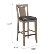Slat Back Bar Stools (Set of 2) - Brown - R&R Furniture Gallery (Fountain Valley, CA)
