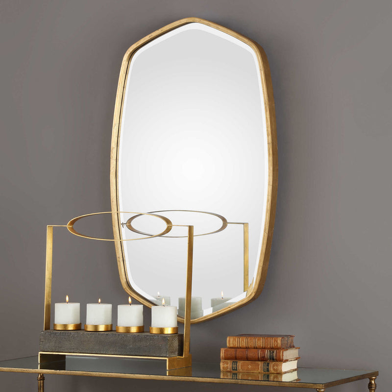 Uttermost Duronia Iron Wall Mirror with a sleek, modern frame, suitable for stylish home decor and adding a reflective accent.