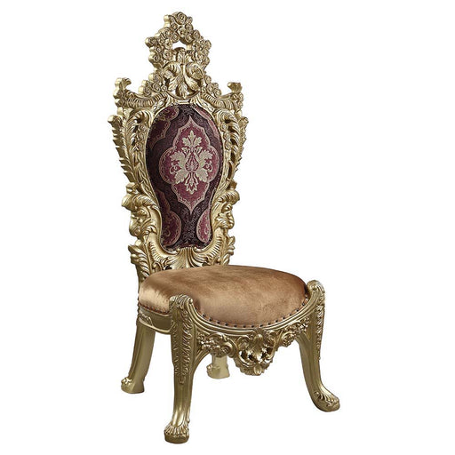 Bernadette - Side Chair (Set of 2) - Pattern Fabric & Gold - R&R Furniture Gallery (Fountain Valley, CA)
